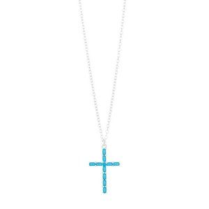 Aqua Cross Necklace